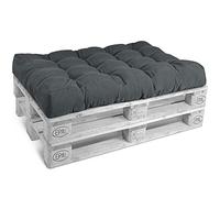 Beautissu Coussin Assise Euro Palette ECO pour Canapé Salon Jardin Lounge | 120x80x15cm Anthracite Matelas Lounge Extérieur & Intérieur Banquette rembourré Style