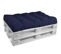 Beautissu Coussin Assise Euro Palette ECO pour canapé Salon Jardin Lounge | 120x80x15cm bleu 1x matelas lounge extérieur intérieur banquette Canape Style