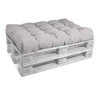 Beautissu Coussin Assise Euro Palette ECO pour Canapé Salon Jardin Lounge | 120x80x15cm Gris Clair Matelas Lounge Extérieur & Intérieur Banquette rembourré Style