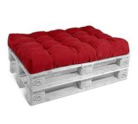 Beautissu Coussin Assise Euro Palette Matelas ECO extérieur intérieur | 120x80x15cm rouge 1x lounge pour canapé salon jardin banquette rembourré Style