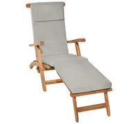 Beautissu Coussin Bain de Soleil 175x45x5 cm Loftlux DC - Matelas Bain de Soleil Housse Amovible - Coussin Transat Exterieur Chaise Longue Gris Clair