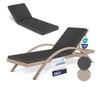 Beautissu Coussin Bain de Soleil 190x60 Imperméable Set de 2 Matelas Transat Bain de Soleil - Résistant aux Intempéries Séchage Rapide Lavable - Coussin Chaise Longue Exterieur Anthracite