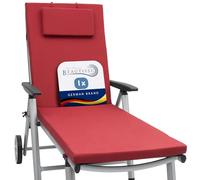 Beautissu Coussin Bain de Soleil 200x60x5cm Loft RL - Résistance UV Matelas Transat Exterieur Coussin Chaise Longue avec Fermeture Éclair - Rouge