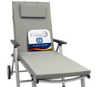 Beautissu Coussin Bain de Soleil 200x60x5cm Loft RL - Résistance UV Matelas Transat Exterieur Coussin Chaise Longue avec Fermeture Éclair - Gris Clair