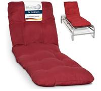 Beautissu Matelas pour chaise longue Deckchair Flair RL, 190x60x8 cm, rouge
