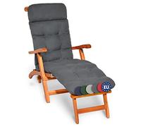 Beautissu Matelas confortable pour chaise longue Deckchair, 200 x 50 x 8 cm, gris