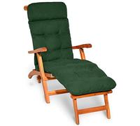 Beautissu Matelas confortable pour chaise longue Deckchair, 200 x 50 x 8 cm, vert