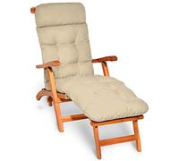 Beautissu Matelas confortable pour chaise longue Deckchair, 200 x 50 x 8 cm, naturel