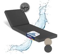 Beautissu Coussins pour chaise longue imperméables QD-RL, 190 x 60 cm, anthracite