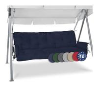 Beautissu Coussin balancelle Flair HS 180x50x8cm Bleu foncé - coussin banquette + coussins accoudoirs pour balancelle