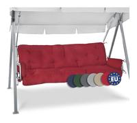 Beautissu Coussin balancelle Flair HS 180x50x8cm Rouge - coussin banquette + coussins accoudoirs pour balancelle