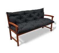 Beautissu Coussin Banc de Jardin Exterieur pour terrasse Balcon Matelas | 120x50x50cm anthracite confortable dossier assise graphite gris Flair BR