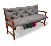 Beautissu Coussin Banc de Jardin Exterieur pour terrasse Balcon Matelas | 120x50x50cm gris clair confortable dossier assise Flair BR