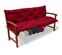 Beautissu Coussin Banc de Jardin Matelas Extérieur Confortable Terrasse | 150x50x50cm rouge terrasse balcon d'assise dossier mobilier Flair BR