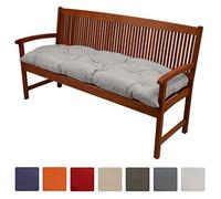 Beautissu Coussin banc Flair BK 180x50x10cm - Gris clair - Coussin pour banc de jardin, terrasse, balcon, balancelle