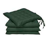 Beautissu Coussin Chaise Jardin Lea - Lot de 4 - Coussin Exterieur Confortable et épais - Idéal pour intérieur et extérieur - 40x40x5 cm - Vert foncé