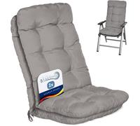 Beautissu Coussin chaise jardin set de 2 Flair HL 120x50x8cm Gris clair - Coussin exterieur jardin dossier haut Intérieur&Extérieur