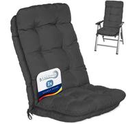 Beautissu Coussin chaise jardin set de 2 Flair HL 120x50x8cm Gris graphite - Coussin exterieur dossier haut Intérieur&Extérieur
