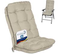 Beautissu Coussin chaise jardin set de 2 Flair HL 120x50x8cm Nature - Coussin exterieur jardin dossier haut Intérieur&Extérieur