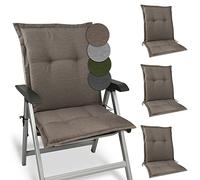 Lot de 4 coussins d'assise Beautissu Premium pour chaises de jardin à dossier bas, 105 x 50 x 7 cm, taupe