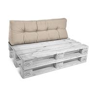 Beautissu Coussin Dossier Euro Palette 120x40x10-20 cm ECO Style - 1x Coussin Matelas Palette Nature Coussin Lounge Extérieur & Intérieur Coussin pour Canape Salon Jardin Coussin Banquette