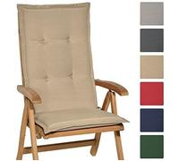 Beautissu Coussin dossier haut Loft HL 120x50x6cm Nature - Coussin chaise dossier haut - Coussin exterieur jardin