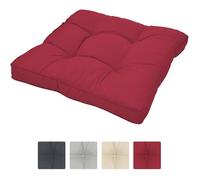 Beautissu Coussin extérieur imperméable Xluna 40x40x10cm - Rouge - Pour Assise - Idéal pour extérieur jardin balcon