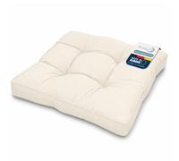Beautissu Coussin extérieur Jardin Assise Chaise pour Balcon idéal | 40x40x10cm Nature pour intérieur lounge mobilier galette xLuna