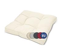 Beautissu Coussin extérieur Jardin Assise - Coussin Chaise Jardin idéal pour extérieur, Jardin, Balcon - XLuna - 40x40x10cm - Nature