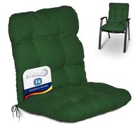 Beautissu Coussin extérieur Jardin Chaise Fauteuil transat Dossier Standard | 100x50x8cm vert foncé pour terrasse ou balcon d'assise galette rembourrage siège Flair NL
