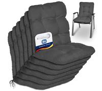 Beautissu coussin exterieur jardin chaise fauteuil transat terrasse balcon | 100x50x8cm anthracite dossier standard Set de 6 Coussins bas assise galette Flair NL