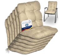 Beautissu Coussin Exterieur Jardin Chaise Fauteuil transat terrasse Balcon | 100x50x8cm nature dossier standard pour Set Coussins bas assise galette Flair NL