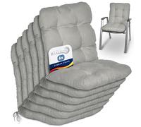 Beautissu Lot de 6 coussins pour fauteuils à dossier bas Flair NL, 100 x 50 x 8 cm, gris