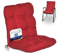 Beautissu Coussin Extérieur Jardin Chaise pour Fauteuil transat terrasse | 100x50x8cm Rouge Dossier Standard pour Balcon bas galette Flair NL