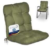 Beautissu Coussin Exterieur Jardin Dossier Standard pour Chaise Fauteuil | 100x50x8cm Vert Olive pour terrasse ou Balcon transat rembourrage assise Flair NL