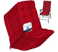 Beautissu Lot de 8 coussins pour fauteuils à dossier haut Flair HL, 120 x 50 x 8 cm, rouge