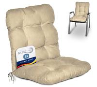 Beautissu Coussin Exterieur Jardin Flair NL - Coussin Chaise Jardin pour Chaise, Fauteuil ou transat de Jardin, terrasse ou Balcon - 100x50x8cm - Dossier Standard - Nature