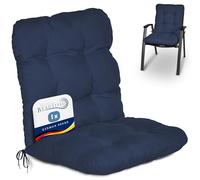 Beautissu Coussin Exterieur Jardin Flair NL - Coussin Chaise Jardin pour Chaise, Fauteuil ou transat de Jardin, terrasse ou Balcon - 100x50x8cm - Dossier Standard - Bleu foncé