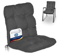 Beautissu coussin extérieur jardin pour chaise fauteuil transat dossier | 100x50x8cm anthracite de terrasse ou balcon standard bas galette assise extérieure Flair NL