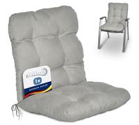 Beautissu coussin extérieur jardin pour chaise fauteuil transat dossier | 100x50x8cm gris clair de terrasse ou balcon standard bas galette assise extérieure Flair NL