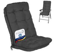 Beautissu Lot de 2 coussins pour fauteuils à dossier haut Flair HL, 120 x 50 x 8 cm, gris graphite