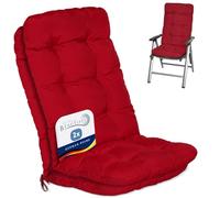 Beautissu Lot de 2 coussins pour fauteuils à dossier haut Flair HL, 120 x 50 x 8 cm, rouge