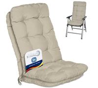 Beautissu Lot de 2 coussins pour fauteuils à dossier haut Flair HL, 120 x 50 x 8 cm, naturel