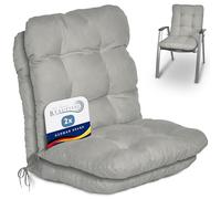 Beautissu Lot de 2 coussins pour fauteuils à dossier bas Flair NL, 100 x 50 x 8 cm, gris