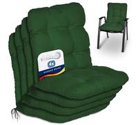 Beautissu Lot de 4 coussins pour fauteuils à dossier bas Flair NL, 100 x 50 x 8 cm, vert foncé