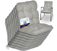 Beautissu coussin extérieur jardin set de 8 pour chaise fauteuil transat | 100x50x8cm gris clair terrasse balcon dossier standard Coussins siège bas galette Flair NL