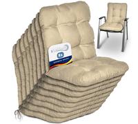 Beautissu Lot de 8 coussins pour fauteuils à dossier bas Flair NL, 100 x 50 x 8 cm, naturel