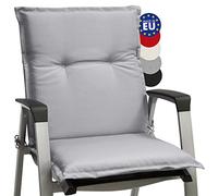 Beautissu Coussin Fauteuil de Jardin Assise Chaise à Dossier Bas Matelas | 100x50x6cm gris clair pour balcon camping rembourrage épais Base NL