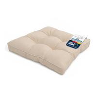 Beautissu Coussin Fauteuil Jardin Assise résistant à l'eau Anti-salissures | 60x60x10cm nature déperlant pour canapé chaise banc terrasse balcon salon de exterieur Lavable siège galette lounge Flair LK