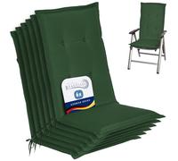 Beautissu Coussin Haut Dossier pour Chaise de Jardin extérieur Set | 120x50cm 6cm vert rembourrage extra doux résistant à la lumière UV confortable assise fauteuil HL mobilier garnissage Loft